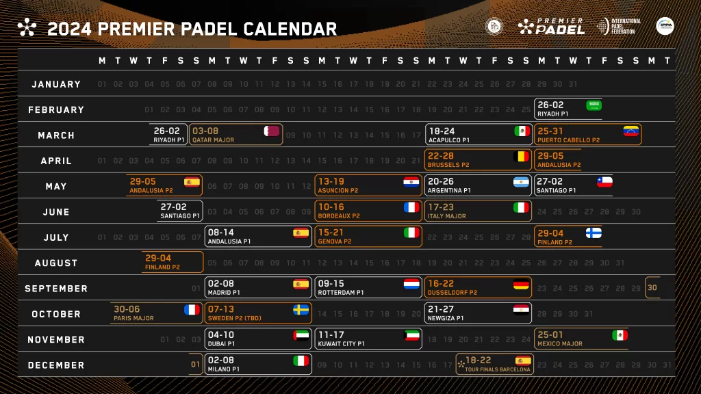 Premier Padel Calendar